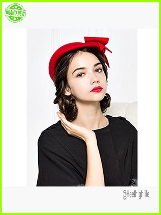 Vintage Wool Beret with Veil Fascinator Adjustable Fedora for Weddings
